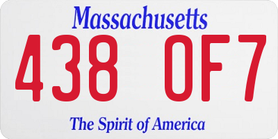 MA license plate 438OF7