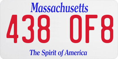 MA license plate 438OF8