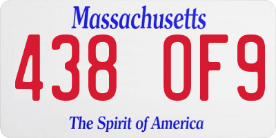MA license plate 438OF9