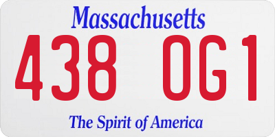 MA license plate 438OG1