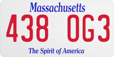 MA license plate 438OG3