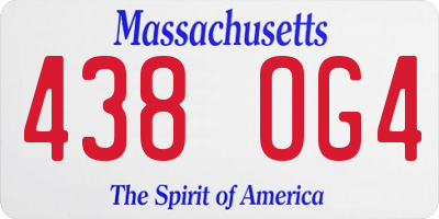 MA license plate 438OG4