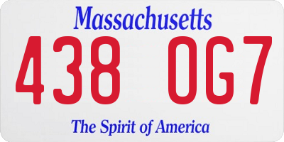MA license plate 438OG7