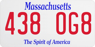 MA license plate 438OG8