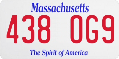 MA license plate 438OG9