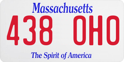 MA license plate 438OH0