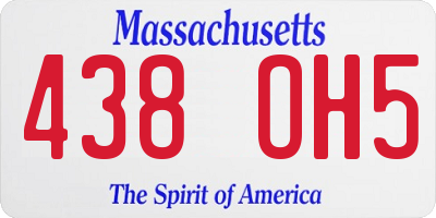 MA license plate 438OH5
