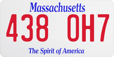 MA license plate 438OH7