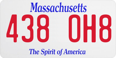 MA license plate 438OH8