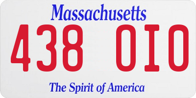 MA license plate 438OI0