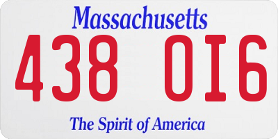 MA license plate 438OI6