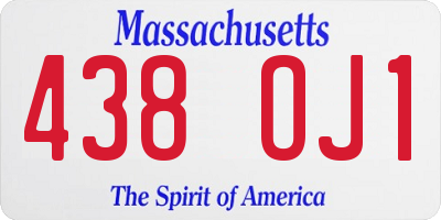 MA license plate 438OJ1