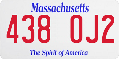 MA license plate 438OJ2