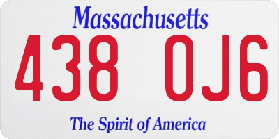 MA license plate 438OJ6