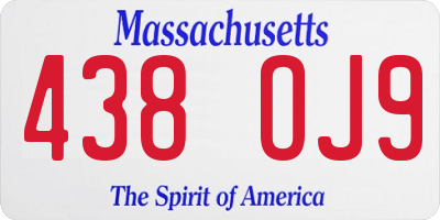 MA license plate 438OJ9