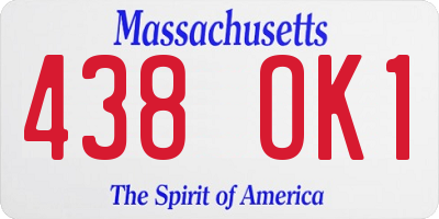MA license plate 438OK1