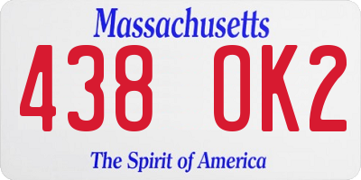 MA license plate 438OK2