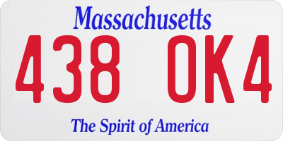 MA license plate 438OK4