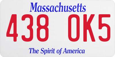 MA license plate 438OK5