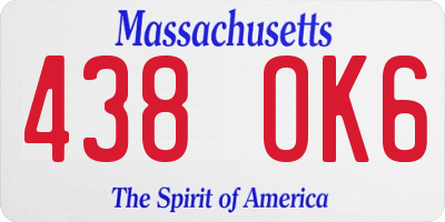 MA license plate 438OK6
