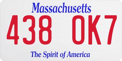 MA license plate 438OK7
