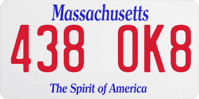 MA license plate 438OK8