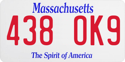 MA license plate 438OK9