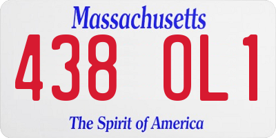 MA license plate 438OL1