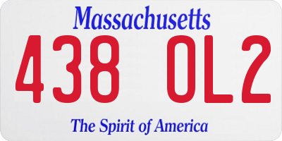 MA license plate 438OL2