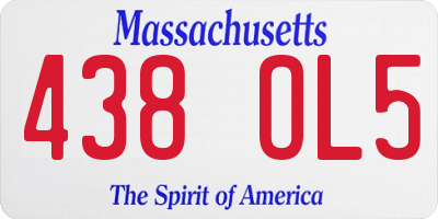 MA license plate 438OL5