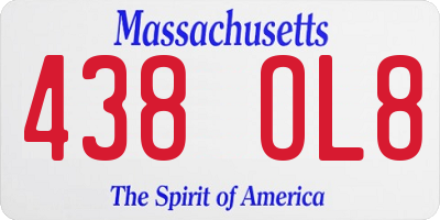 MA license plate 438OL8