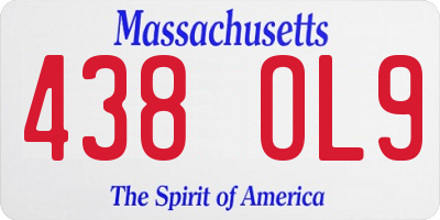 MA license plate 438OL9