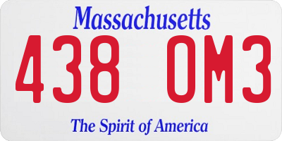 MA license plate 438OM3