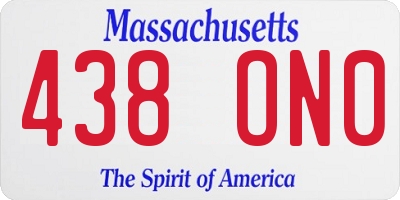 MA license plate 438ON0