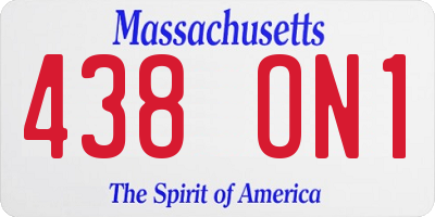 MA license plate 438ON1