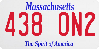 MA license plate 438ON2
