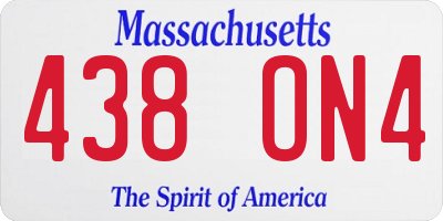 MA license plate 438ON4