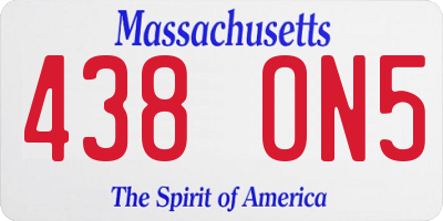 MA license plate 438ON5