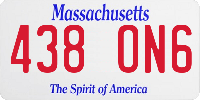 MA license plate 438ON6