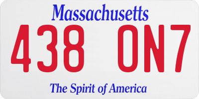 MA license plate 438ON7