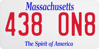 MA license plate 438ON8