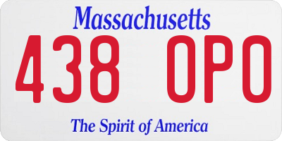 MA license plate 438OP0