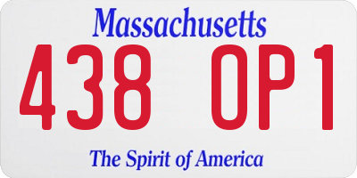 MA license plate 438OP1