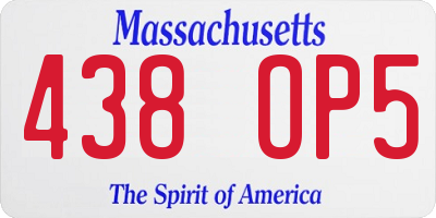 MA license plate 438OP5