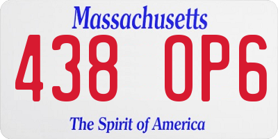 MA license plate 438OP6