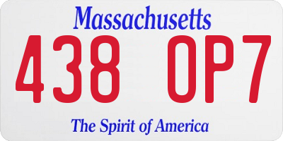 MA license plate 438OP7
