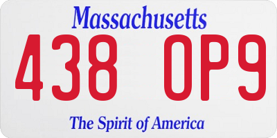 MA license plate 438OP9