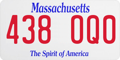 MA license plate 438OQ0