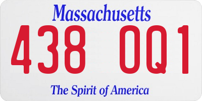 MA license plate 438OQ1