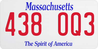 MA license plate 438OQ3